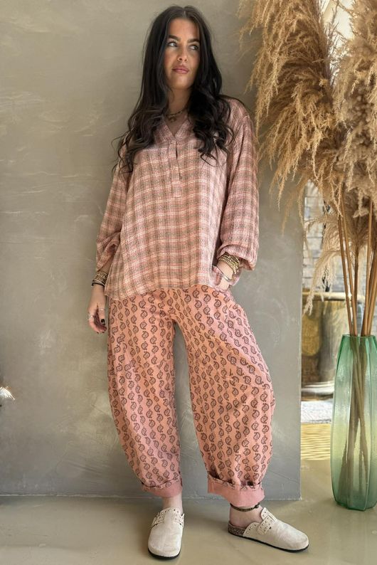 Greta Check Hugh Shirt Sundown